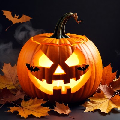 Halloween pumpkin with spooky design