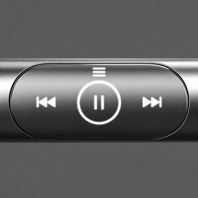 Modern music control panel in close-up