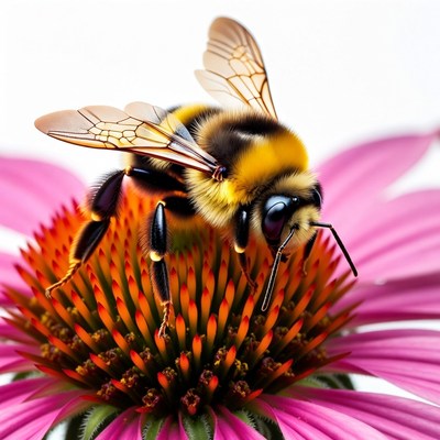 Bee on a flower during the day