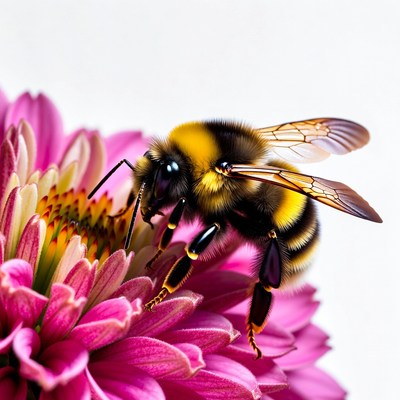Bee collecting nectar from flower