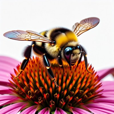 Bee collecting nectar from flower