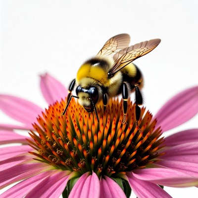 Bee on flower at garden