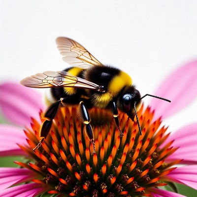Bee collecting nectar from flower
