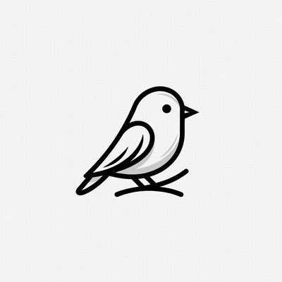 Simple bird sitting on a branch