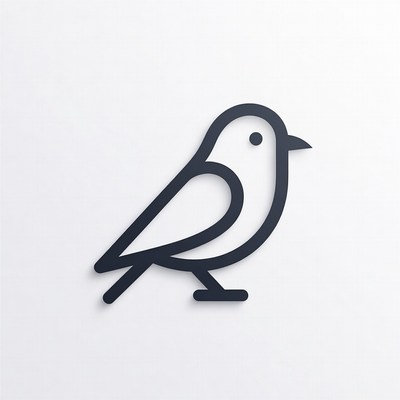 Bird design on white background