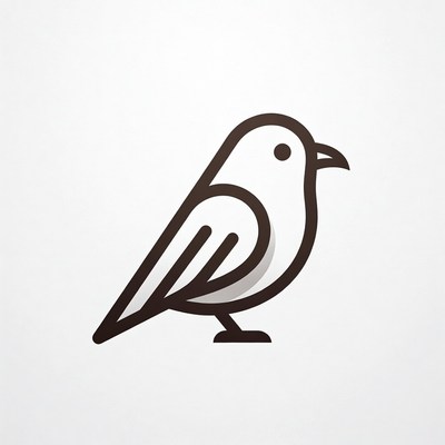 Bird logo design with simple lines