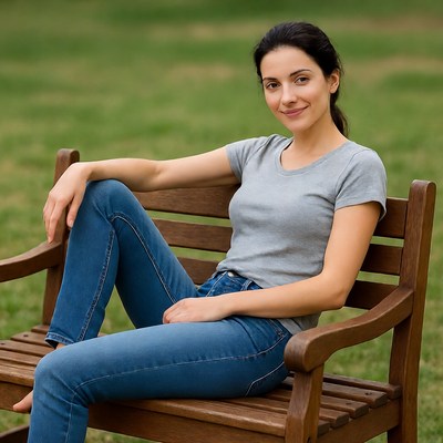 Woman sitting on a bench