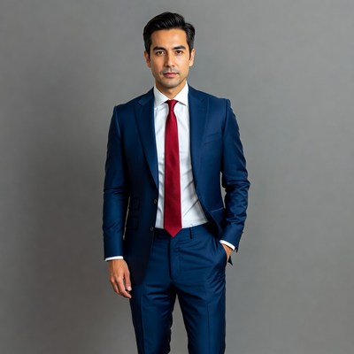 Businessman posing in formal suit