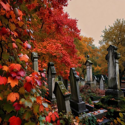 Fall colors in the cemetery