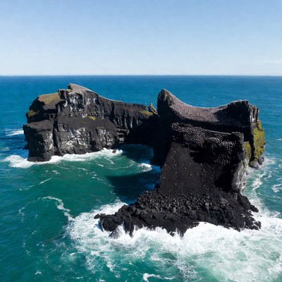 Coastal rock formation by the sea