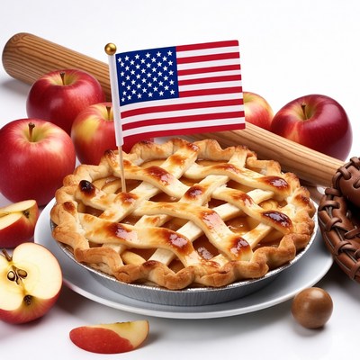 Apple pie with american flag decoration