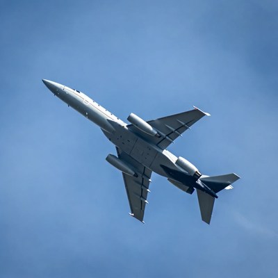 Jet flying high in the sky