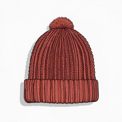 Knit hat with pom pom on top