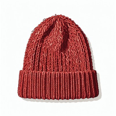 Red knit cap on a plain background
