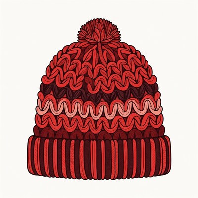 Warm knitted hat with pom pom