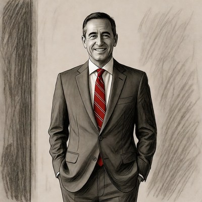 Businessman in formal attire smiling