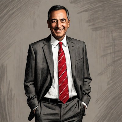 Businessman in suit smiling