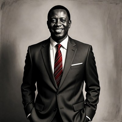 Businessman in formal attire smiling