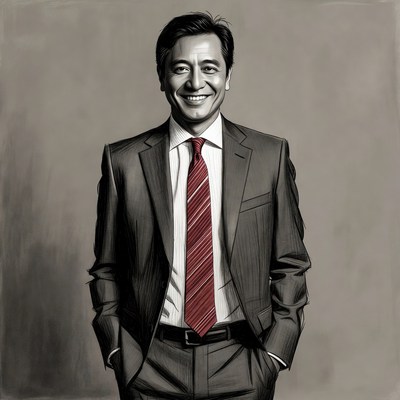 Businessman in a formal suit smiling