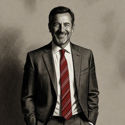 Businessman smiling in suit