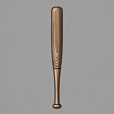 Wood baseball bat on gray background