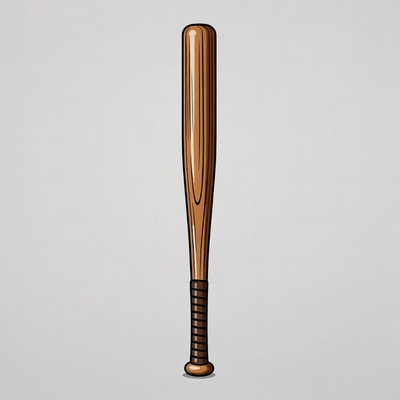 Wooden baseball bat on plain background
