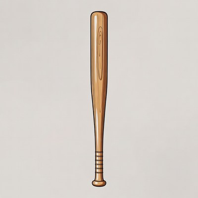 Wooden baseball bat on light background