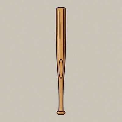 Wooden baseball bat design illustration