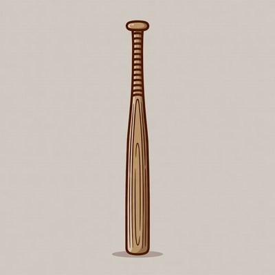 Wooden baseball bat on plain background