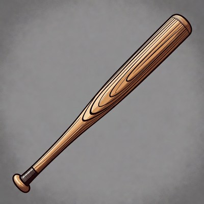 Wooden baseball bat on gray background