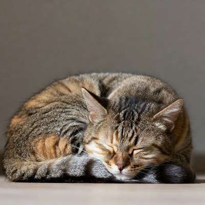 Cat sleeping on the floor