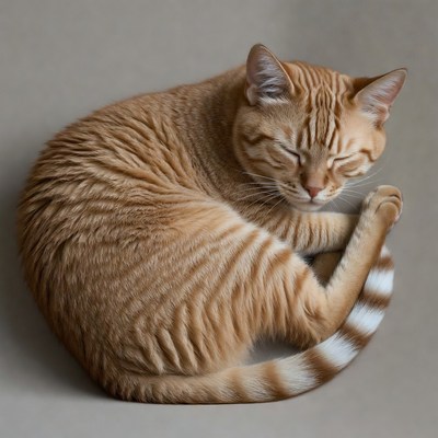 Cat resting in a cozy position