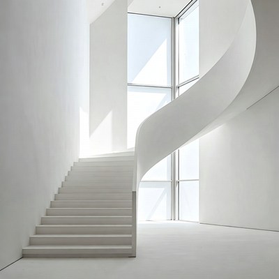 Modern staircase in bright space