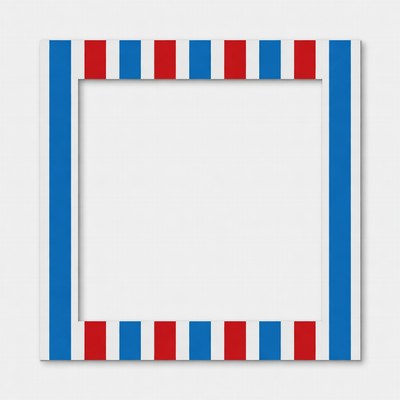 Frame with red and blue stripes