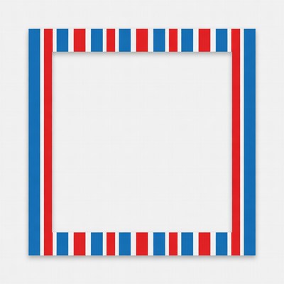 Red and blue striped picture frame