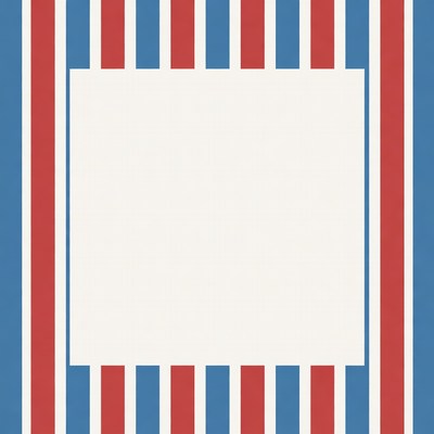 Decorative border in red, white, and blue