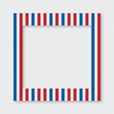 Red and blue striped frame display