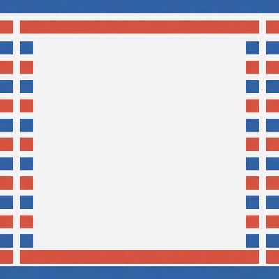 Border design with red and blue blocks