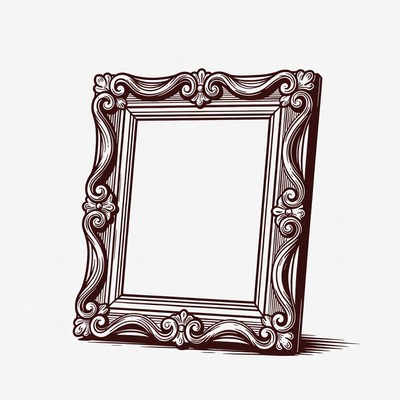 Decorative empty frame design in sketch style