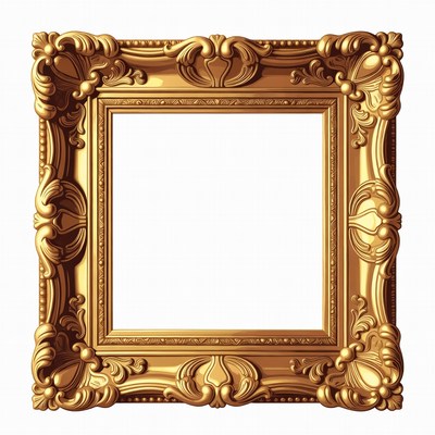 Golden frame with empty space for art