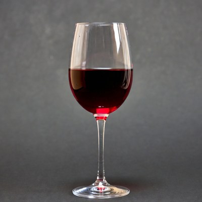 Red wine in a clear glass
