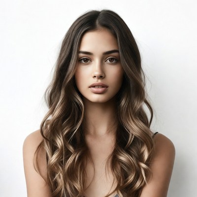 Young woman with long hair