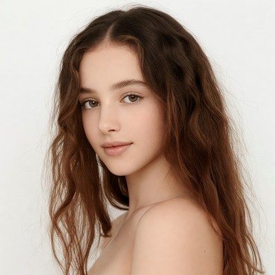 Young woman with wavy hair