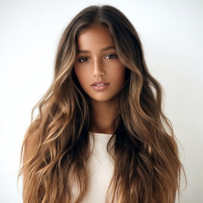 Young woman with long hair