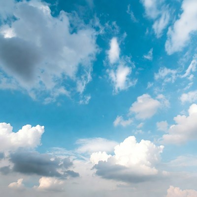 Bright blue sky with clouds