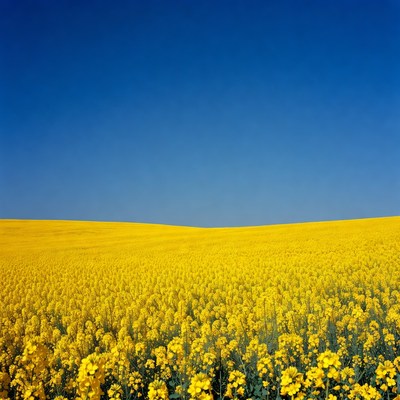 Yellow flower field under clear sky