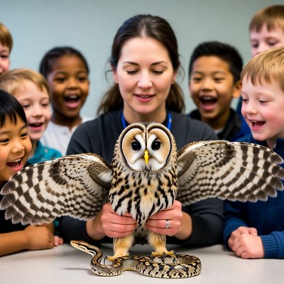 Kids learn about animals in classroom