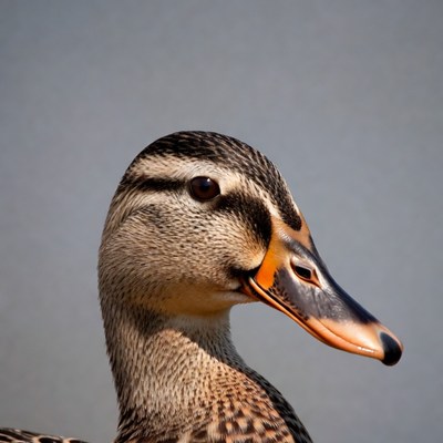 Close up of a duck's head
