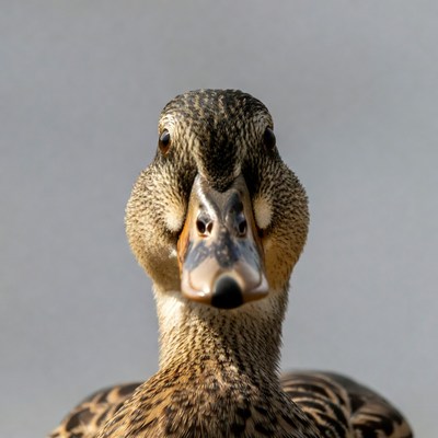 Duck facing camera in natural light