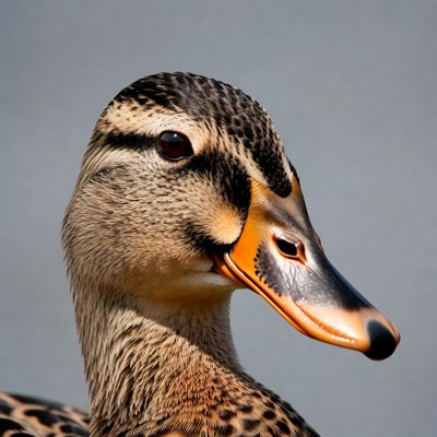 Mallard duck close up in natural light